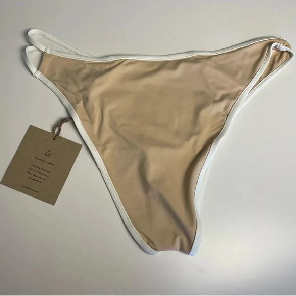 Stone Fox Swim Free People Bikini Bottom Echo Bottom in Frappe XL Beige Beach - Picture 3 of 12